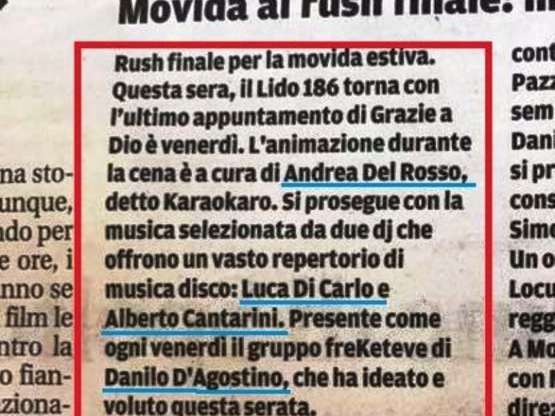 luca di carlo dj alberto cantarini andrea del rosso karaokaro