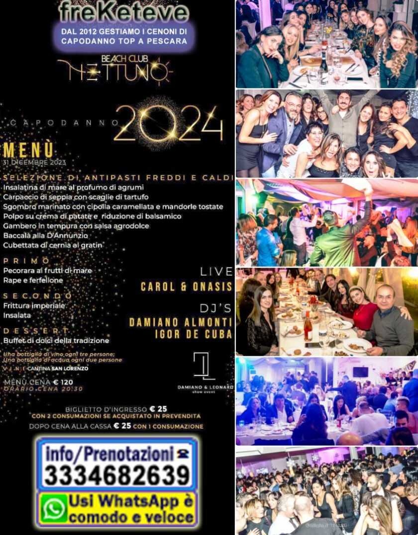 capodanno nettuno beach club a pescara centro cenone live e ballo