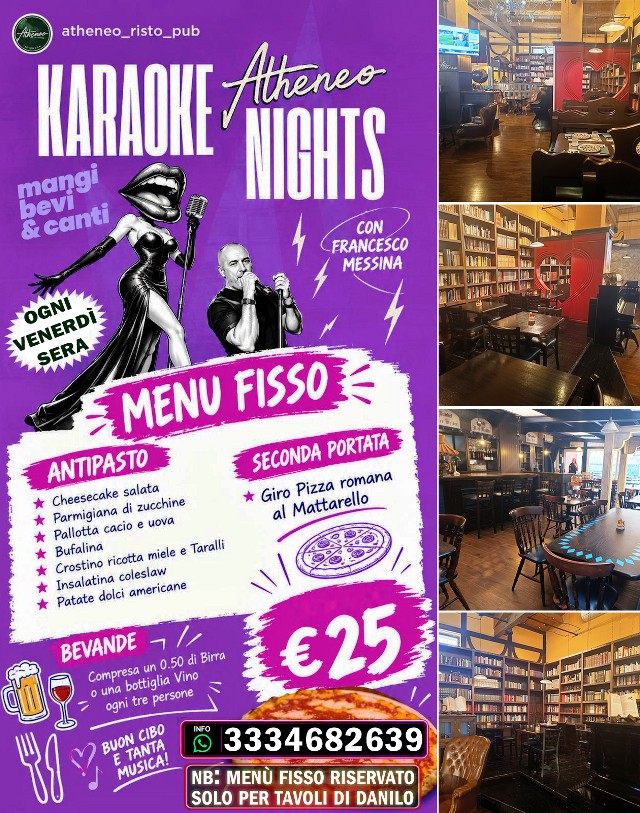 serata karaoke atheneo risto pub pescara