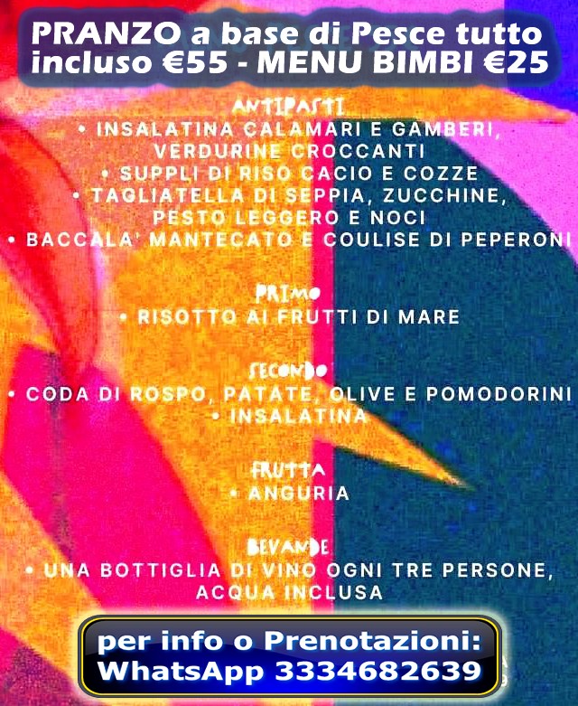 Prezzi menu Ferragosto Lido 186