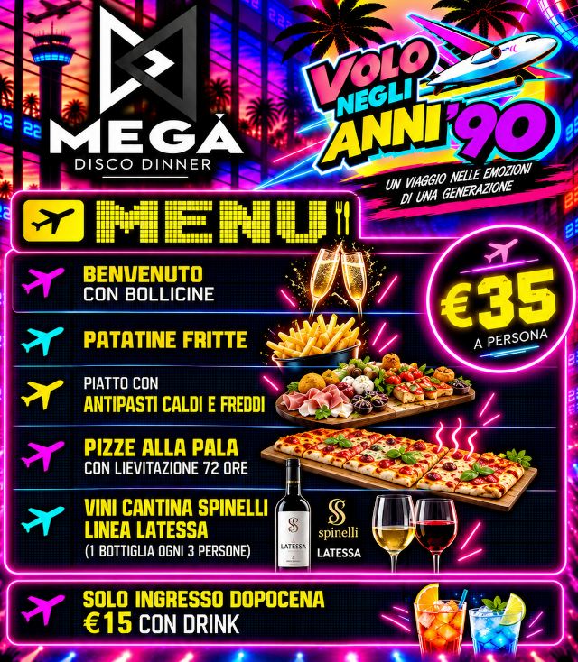 prezzo Serata Volo Anni 90 Megà Pescara