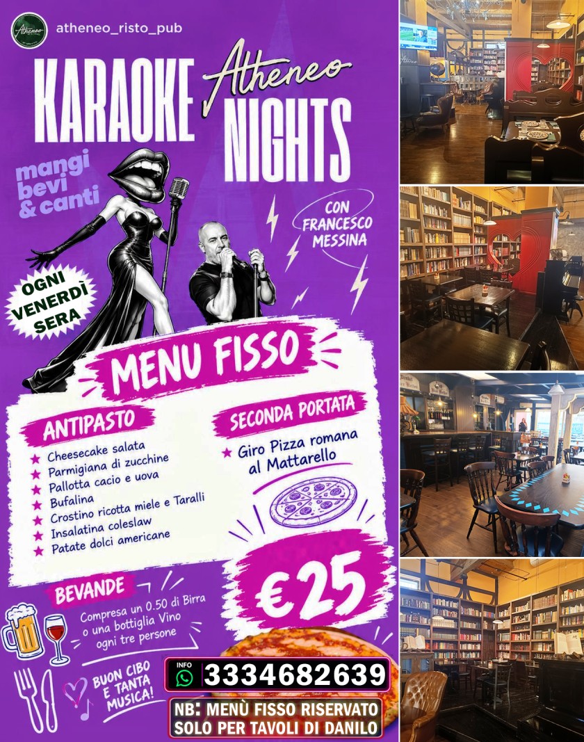 atheneo risto pub pescara serata karaoke